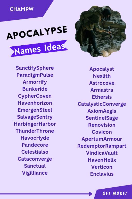 LIST OF Apocalypse NAMES IDEAS