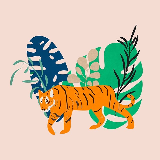 creative drawing tiger